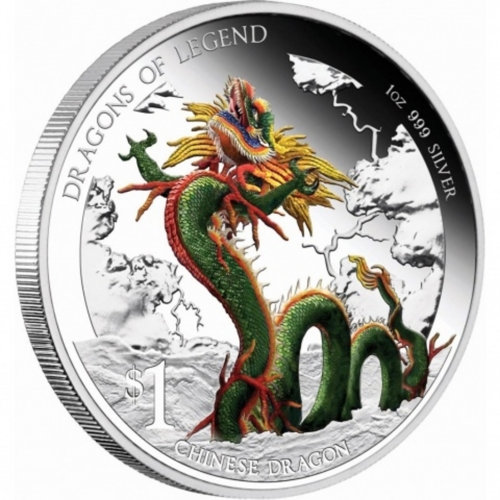 Dragons Of Legend Chinese Dragon 1 oz proof silver coin Tuvalu 2012